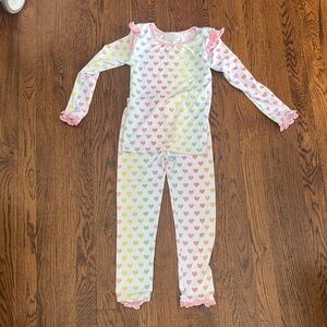 Cecil & Lou Colorful Heart Print Kids Pajamas